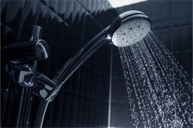 Water coming out of a shower head